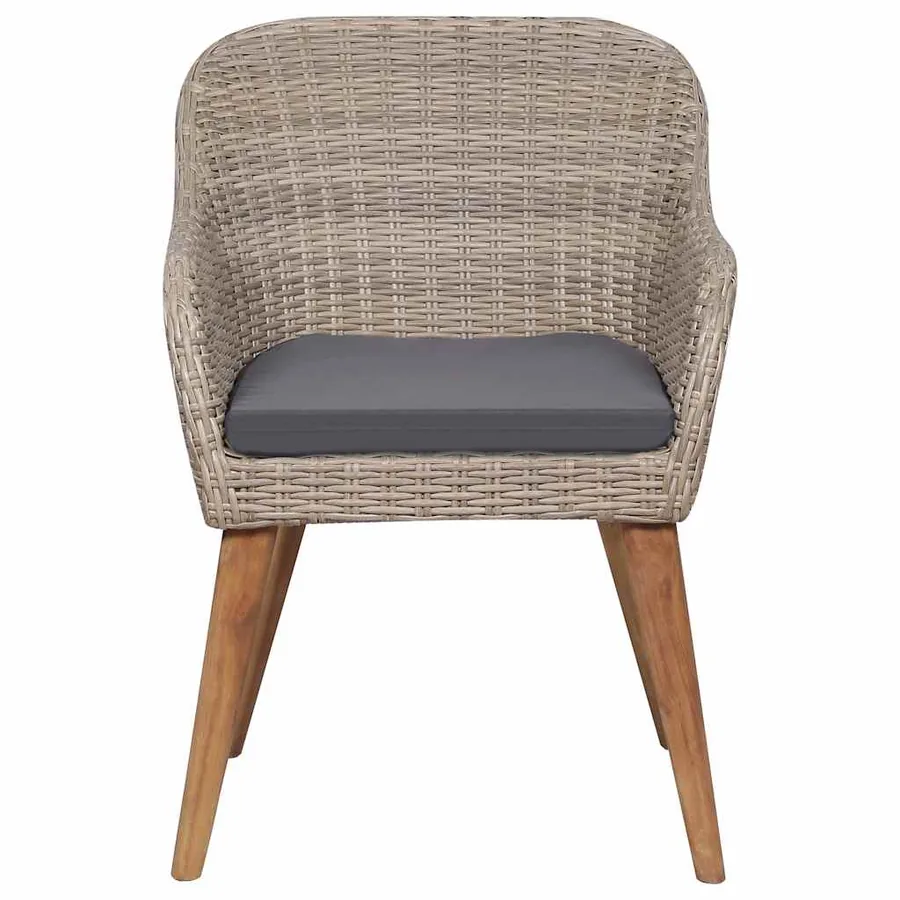 Ensemble à manger de jardin 9 pcs Marron - 5