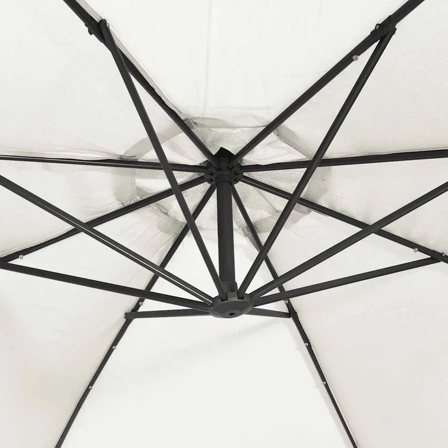 Parasol avec éclairage LED 300cm Poteau en métal Sable - 9