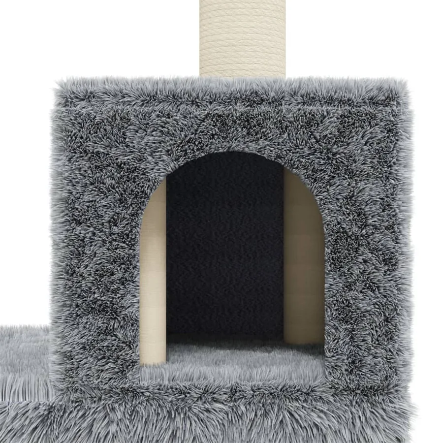 Arbre à chat avec griffoirs en sisal Gris clair 188 cm - 7