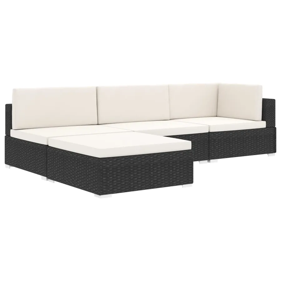 Siège central sectionnel 1 pc et coussins Résine tressée Gris - 12