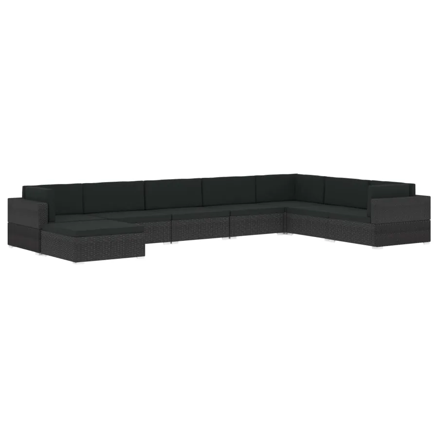 Siège central sectionnel 1 pc et coussins Résine tressée Gris - 13