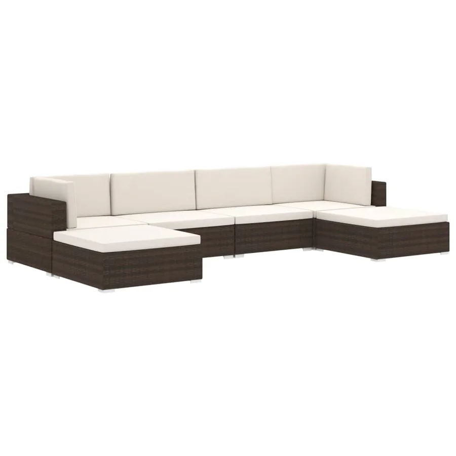 Siège central sectionnel 1 pc et coussins Résine tressée Gris - 6