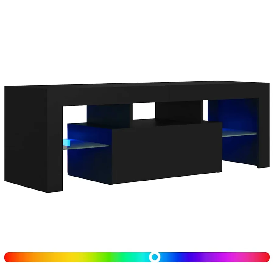 Meuble TV avec lumières LED noir 120x35x40 cm - 2