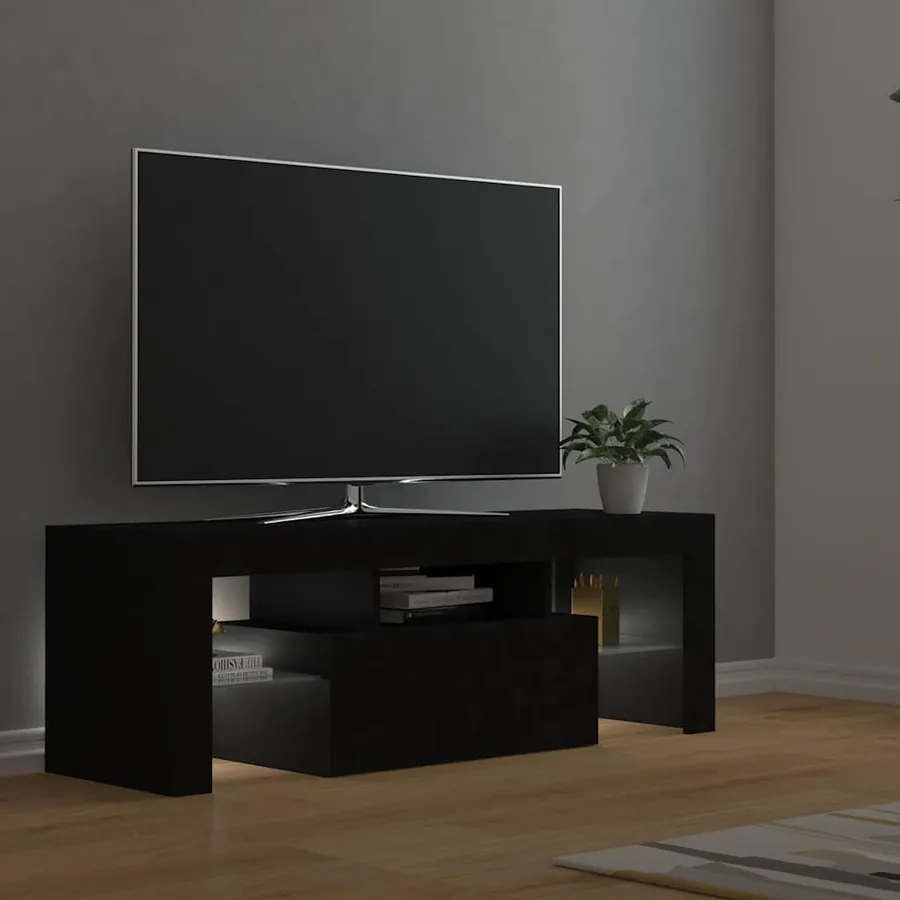 Meuble TV avec lumières LED noir 120x35x40 cm - 3