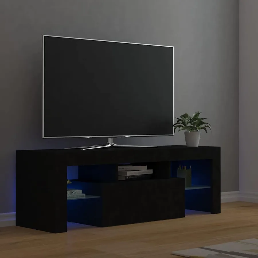 Meuble TV avec lumières LED noir 120x35x40 cm - 4
