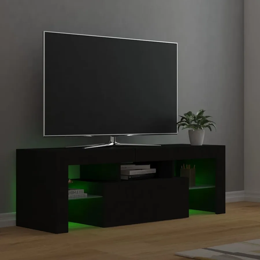 Meuble TV avec lumières LED noir 120x35x40 cm - 5