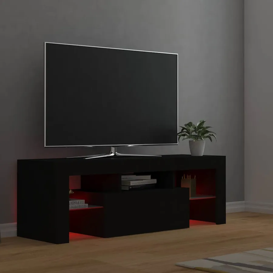 Meuble TV avec lumières LED noir 120x35x40 cm - 6