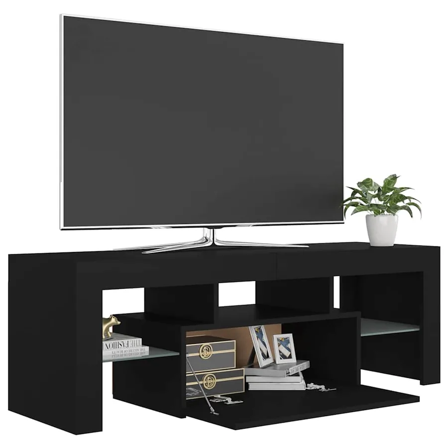 Meuble TV avec lumières LED noir 120x35x40 cm - 7