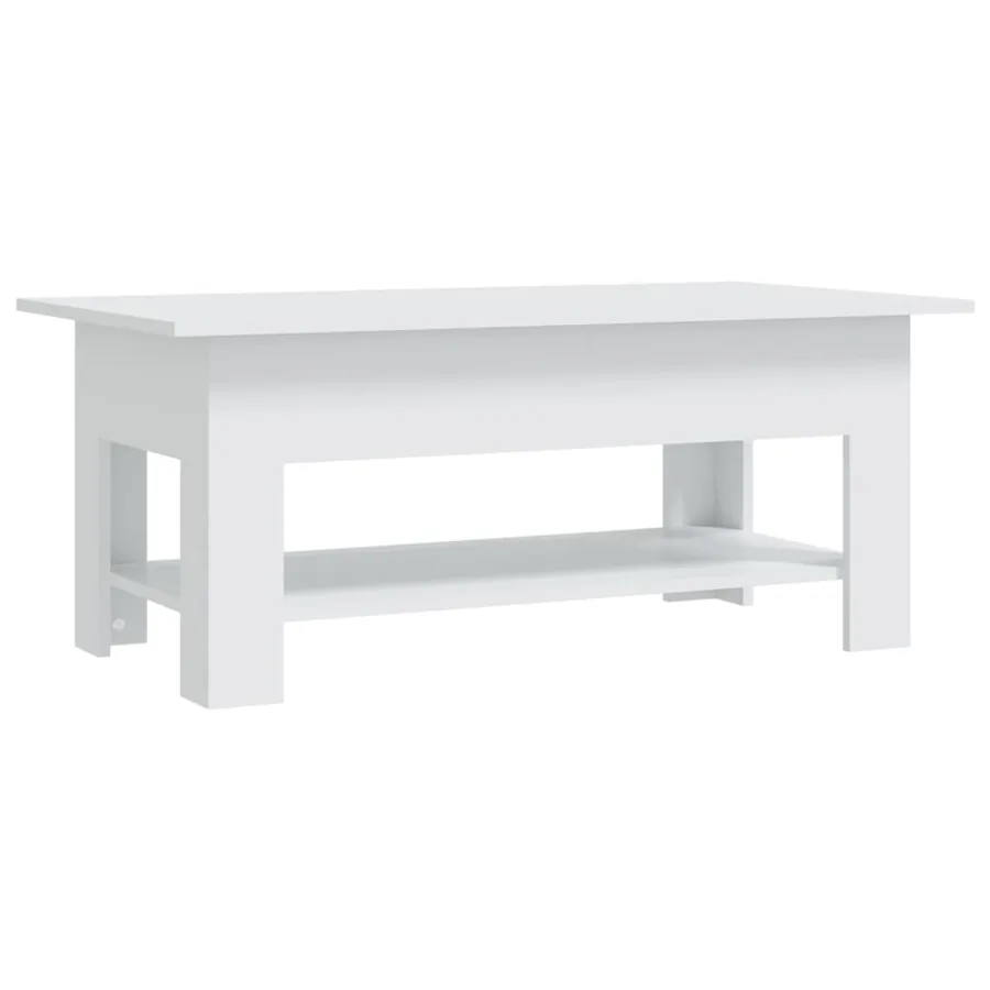 Table basse blanc 102x55x42 cm bois d'ingénierie - 2