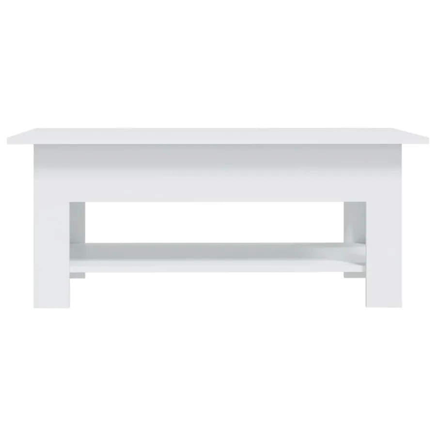 Table basse blanc 102x55x42 cm bois d'ingénierie - 4