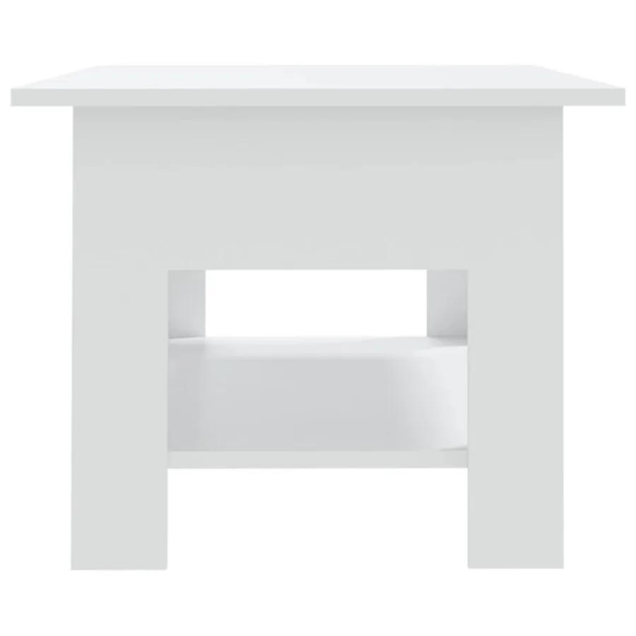 Table basse blanc 102x55x42 cm bois d'ingénierie - 5