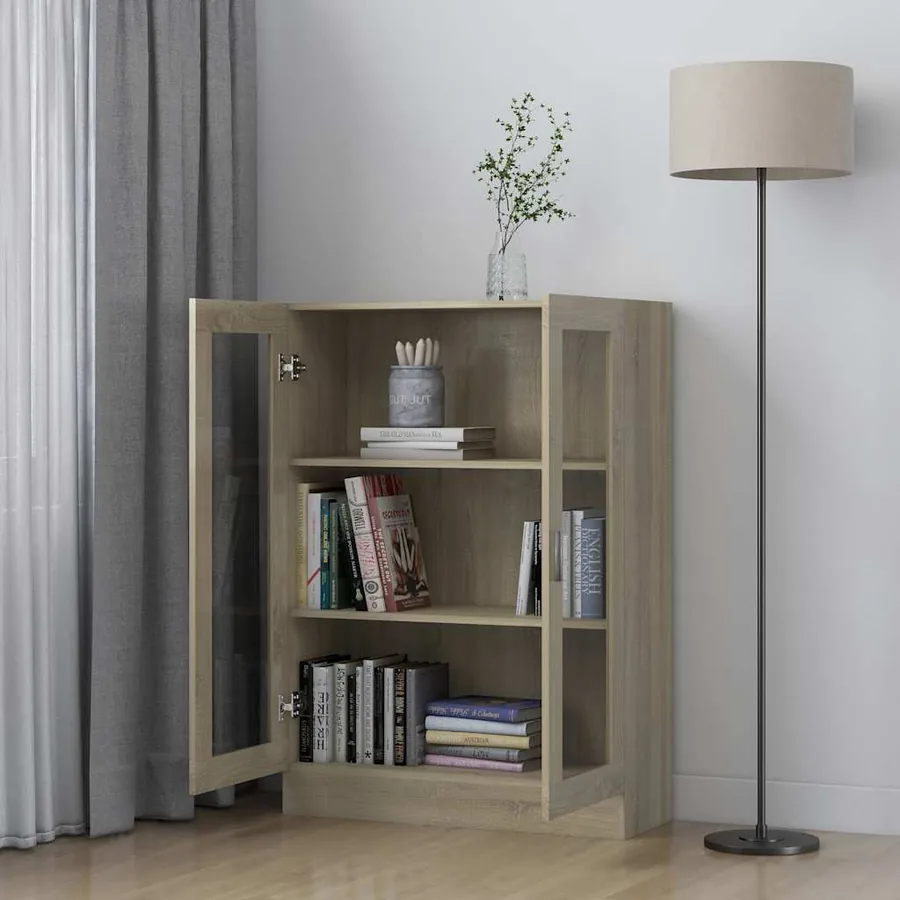 Armoire à vitrine Chêne sonoma 82,5x30,5x115 cm Bois ingénierie - 3