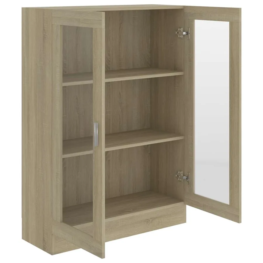Armoire à vitrine Chêne sonoma 82,5x30,5x115 cm Bois ingénierie - 4