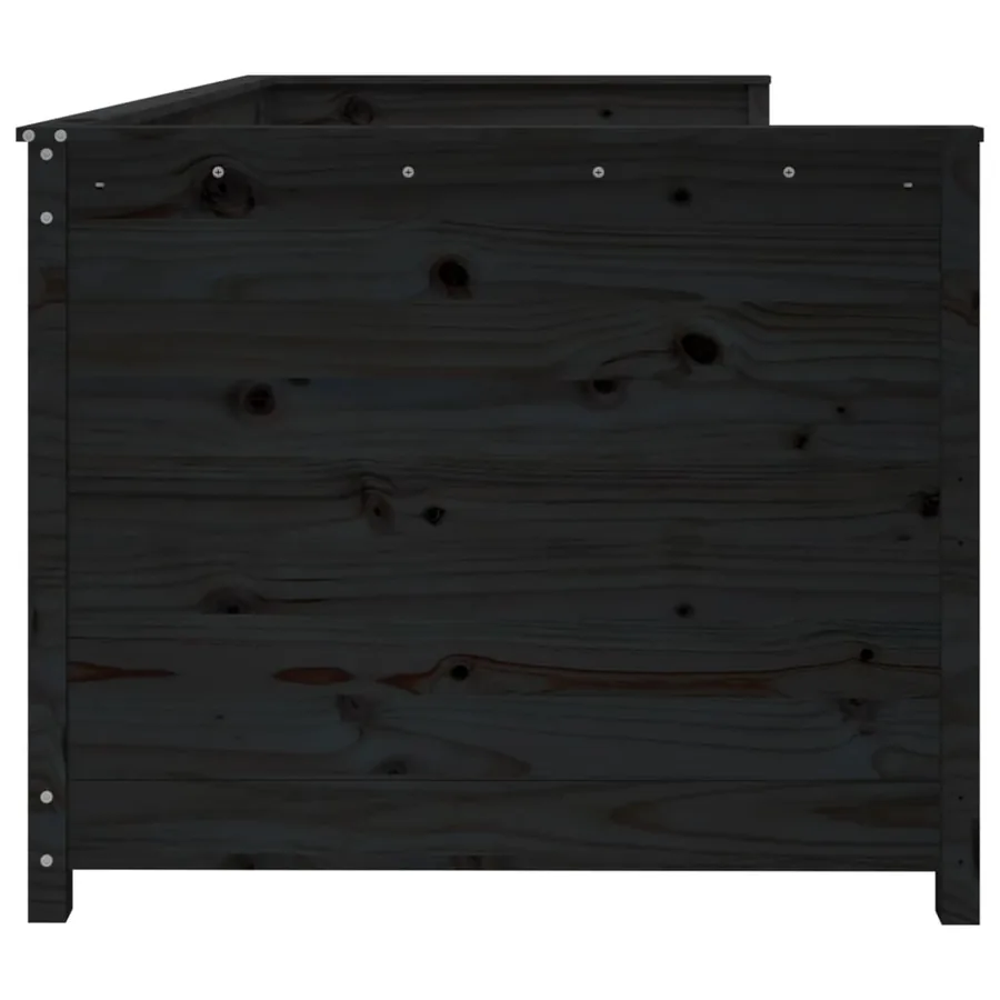 Lit de jour sans matelas noir 75x190 cm bois de pin massif - 11