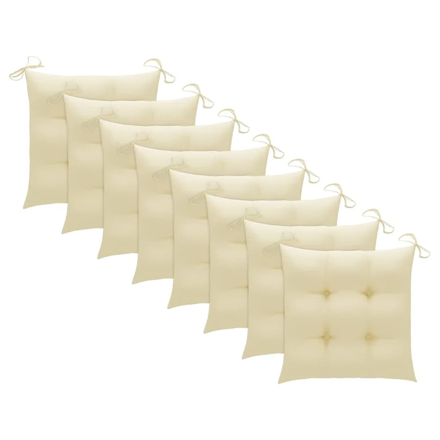 Chaises pliables de jardin avec coussins lot de 8 Teck solide - 6