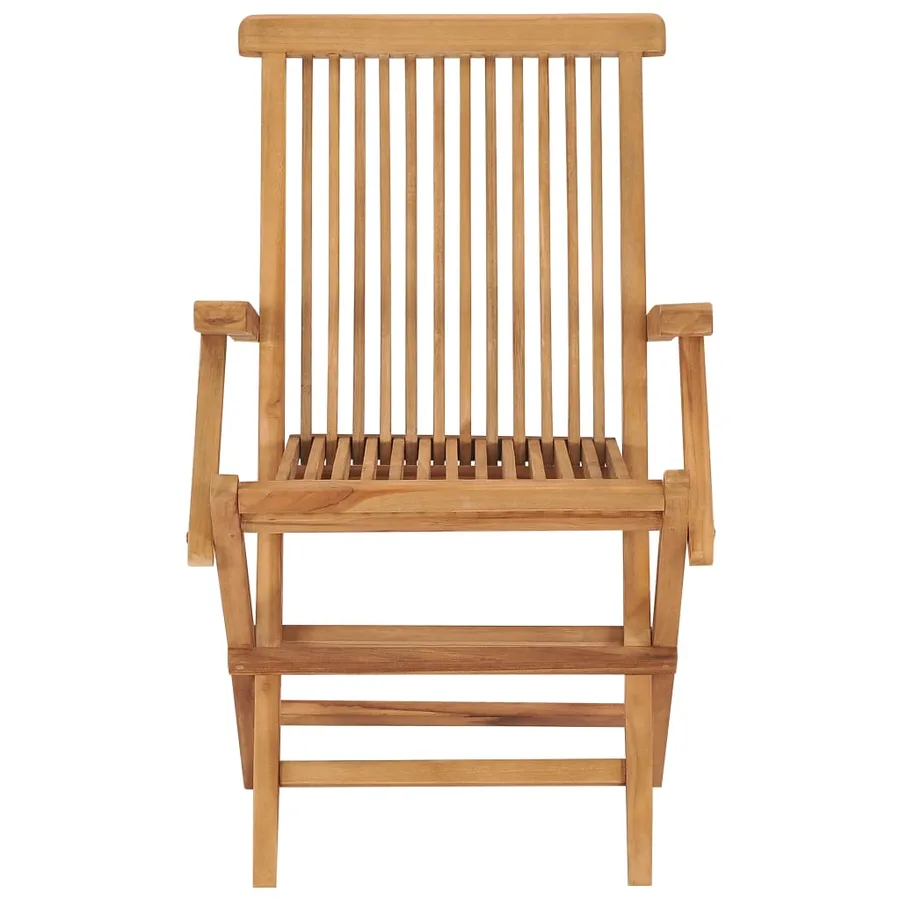 Chaises de jardin et coussins blanc crème lot de 4 Teck massif - 10