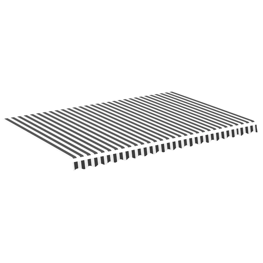 Tissu de remplacement pour auvent anthracite et blanc 4,5x3 m polyester - 2