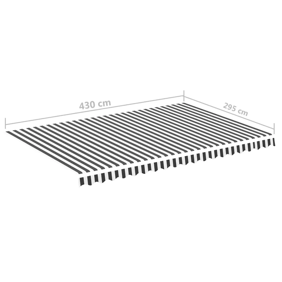 Tissu de remplacement pour auvent anthracite et blanc 4,5x3 m polyester - 6