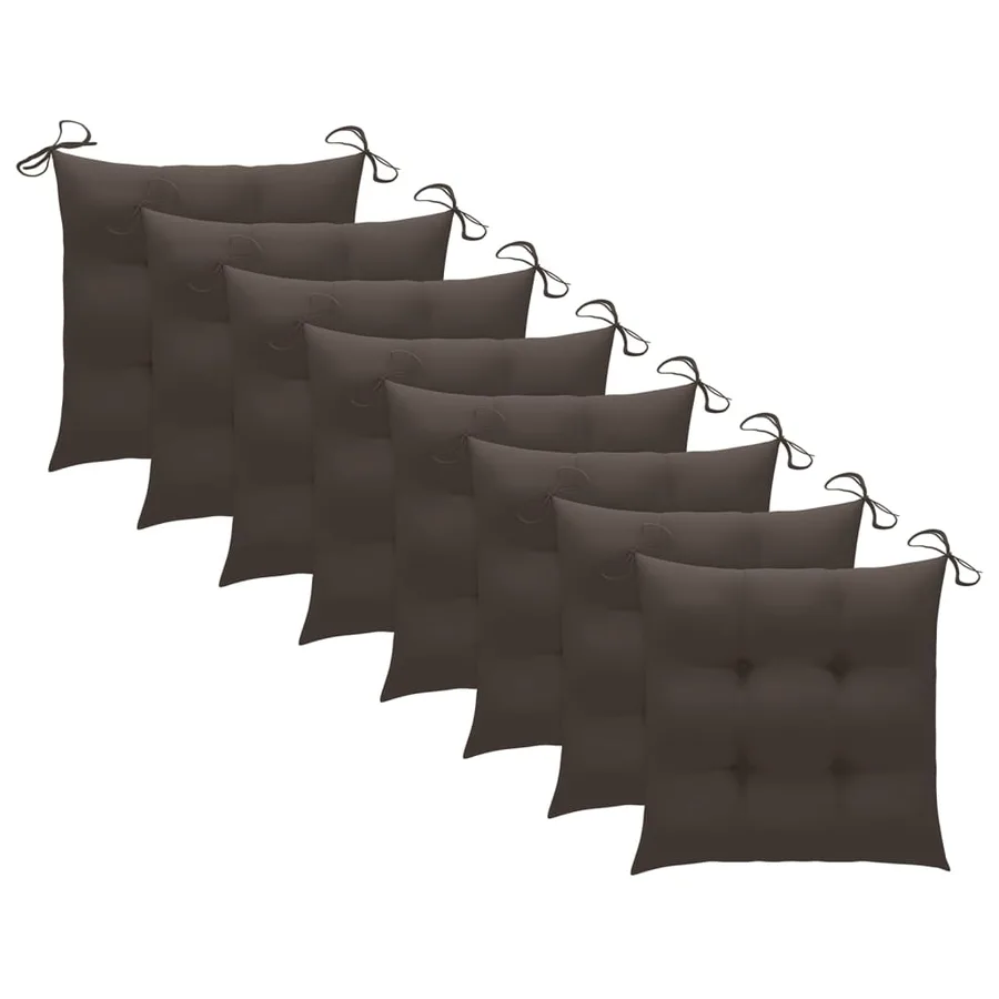 Chaises pliables de jardin avec coussins lot de 8 Teck solide - 20