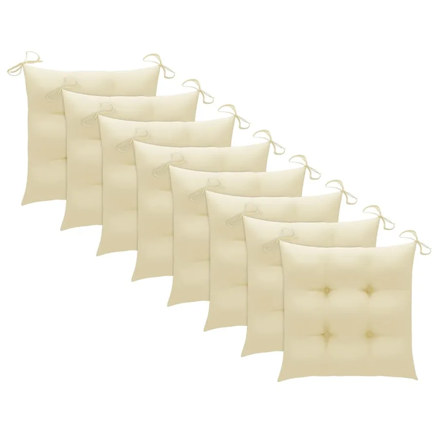 Chaises pliables de jardin avec coussins lot de 8 Teck solide - 7