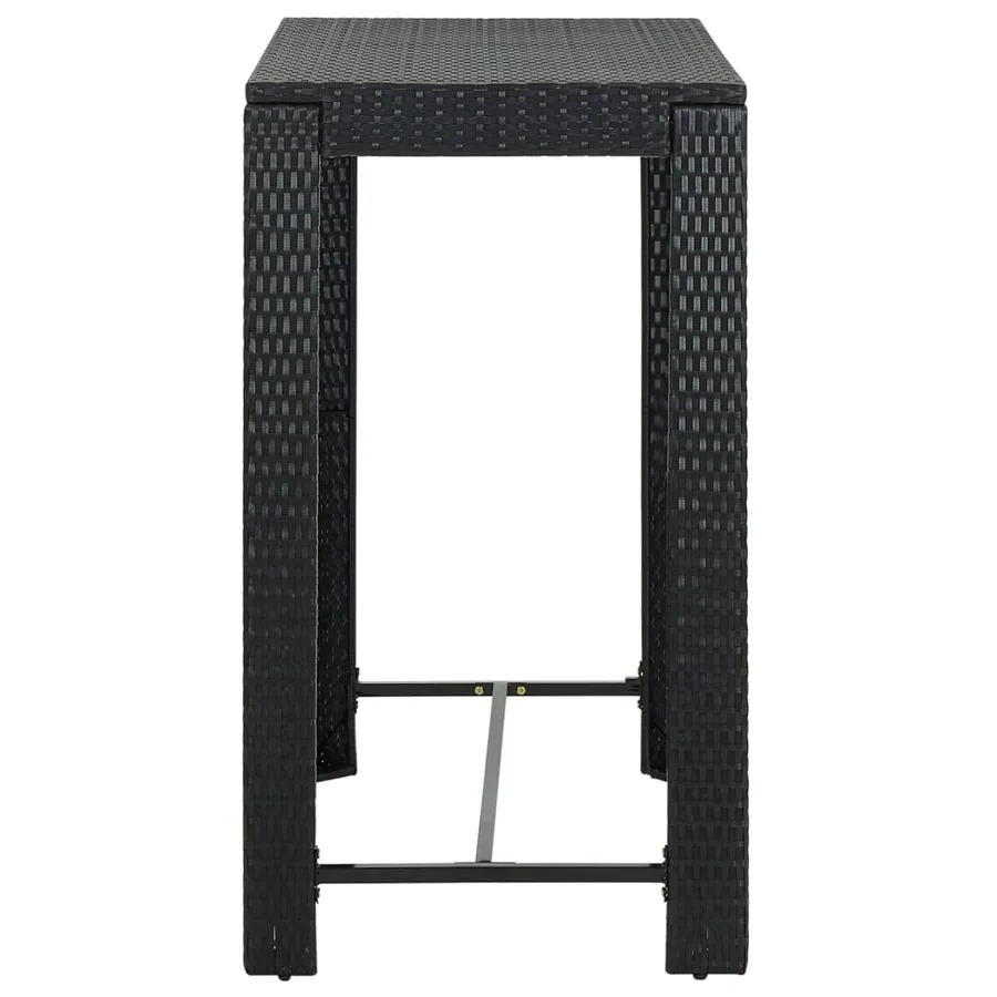Table de bar de jardin Noir 100x60,5x110,5 cm Résine tressée - 3