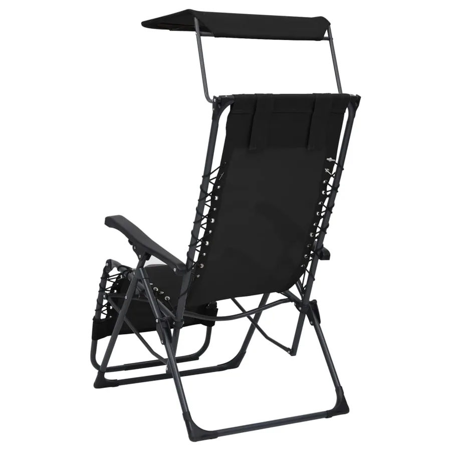 Chaises pliables de terrasse lot de 2 Textilène Noir - 4