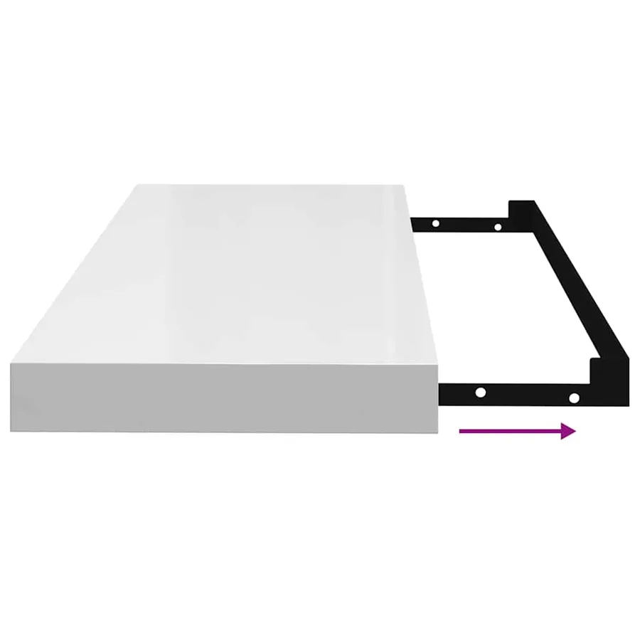 Étagère murale flottante 4 pcs Blanc brillant 60x23,5x3,8cm MDF - 11