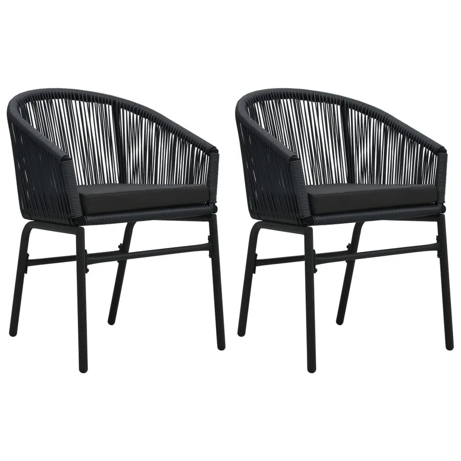 Ensemble à manger de jardin 3 pcs Noir - 3