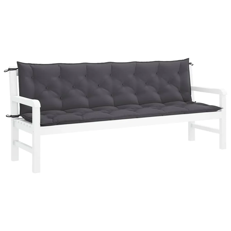 Coussin de banc de jardin anthracite tissu oxford