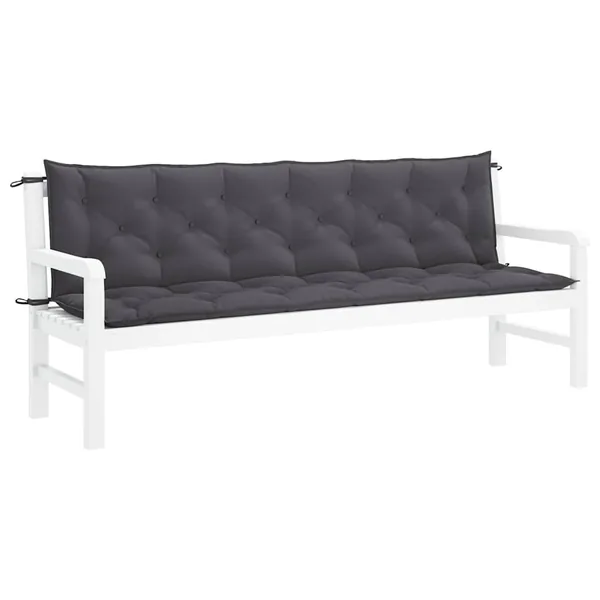 Coussin de banc de jardin anthracite tissu oxford