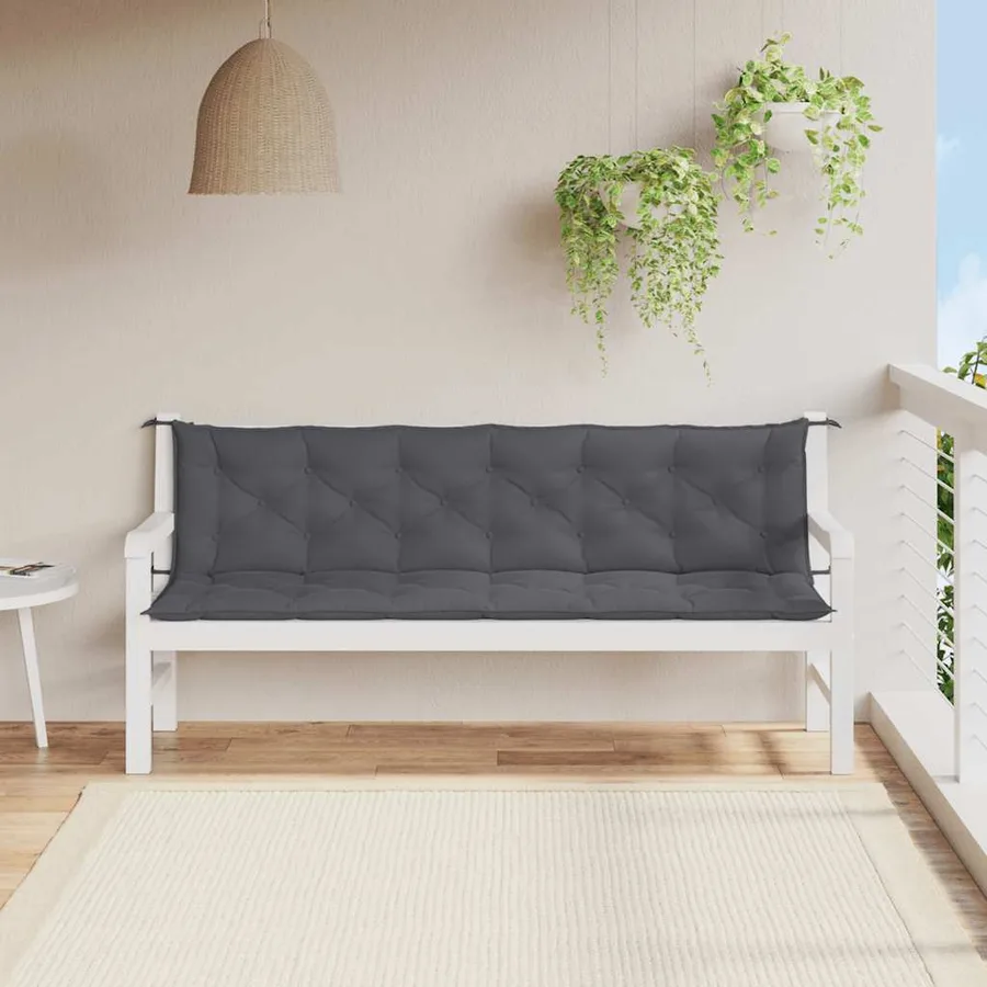 Coussin de banc de jardin anthracite tissu oxford - 3