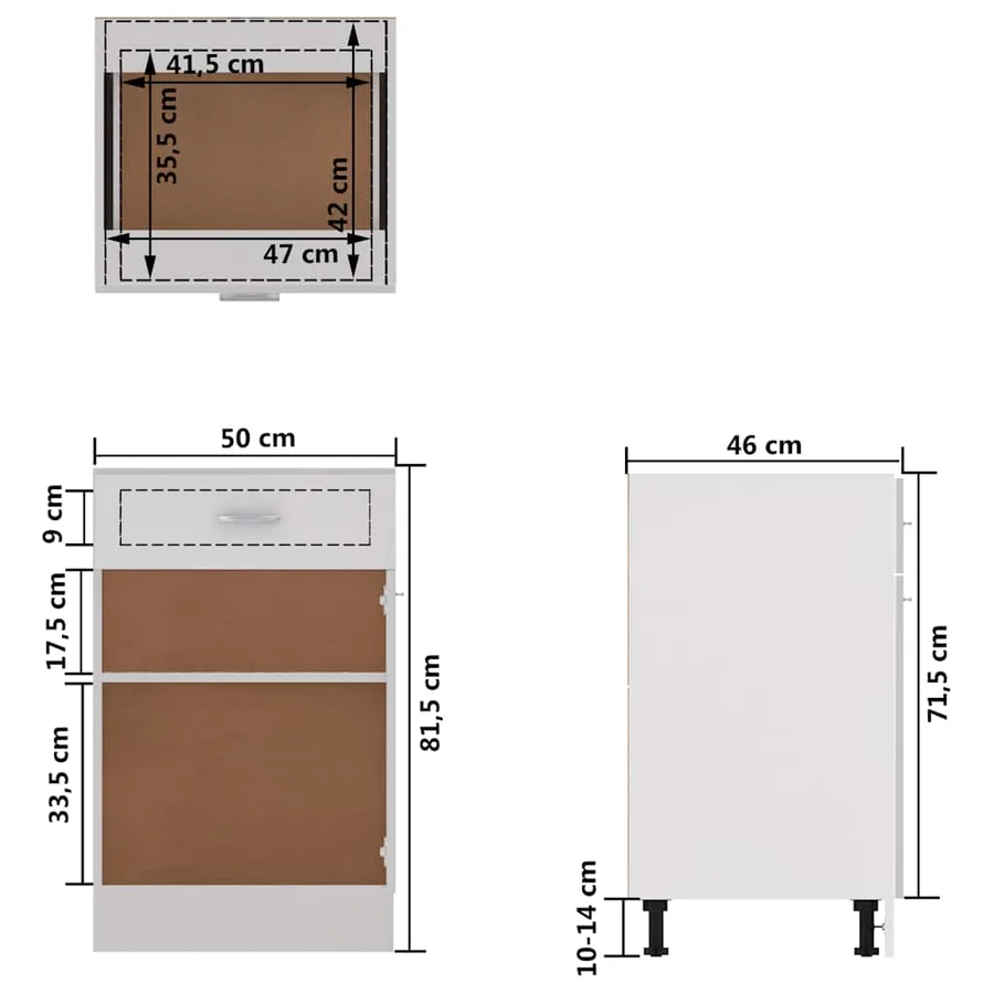 Armoire à tiroirs "Lyon" Blanc 50 x 46 x 81,5 cm Bois d'ingénierie - 10