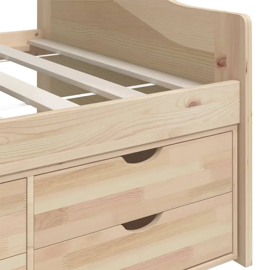 Lit de repos 3 places sans matelas Bois de pin massif 90x200 cm - 8