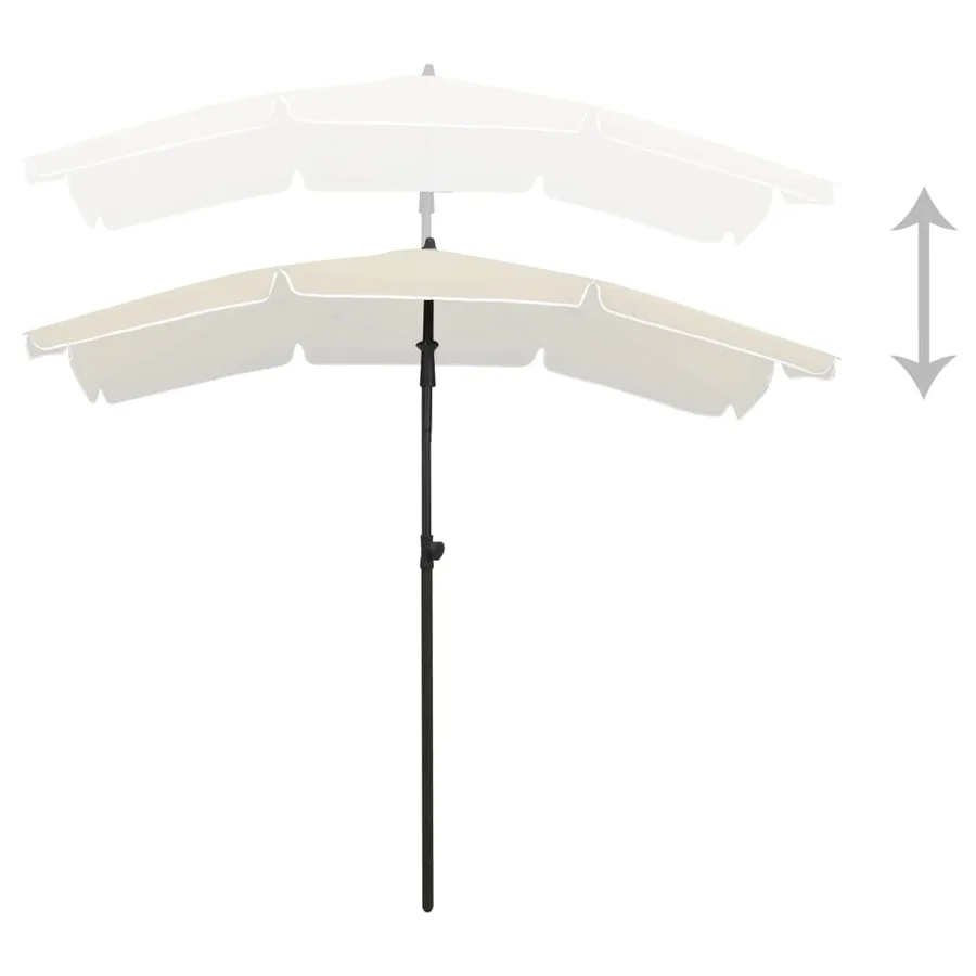 Parasol de jardin avec mât 200x130 cm sable - 3
