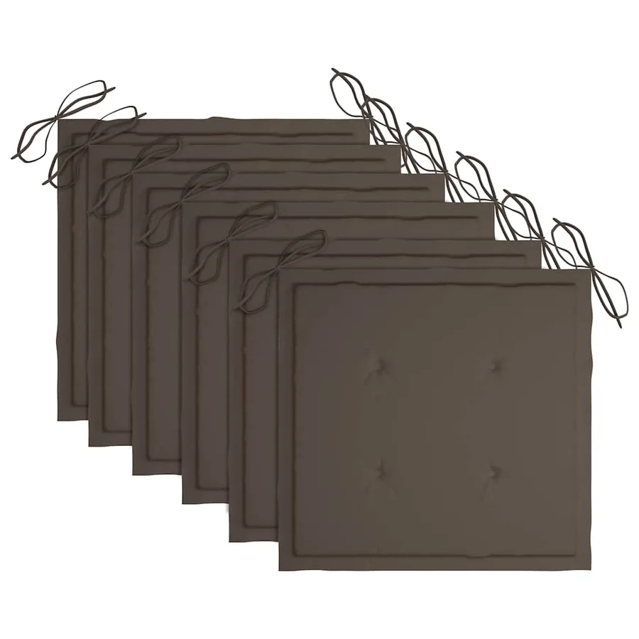 Chaises pliables de jardin lot de 6 avec coussins Bois d'acacia - 9