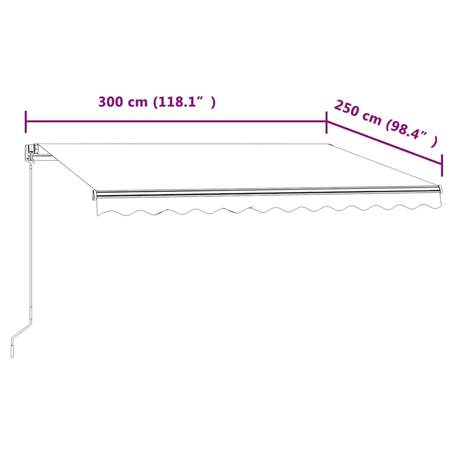 Auvent rétractable automatique 300x250 cm Crème - 9