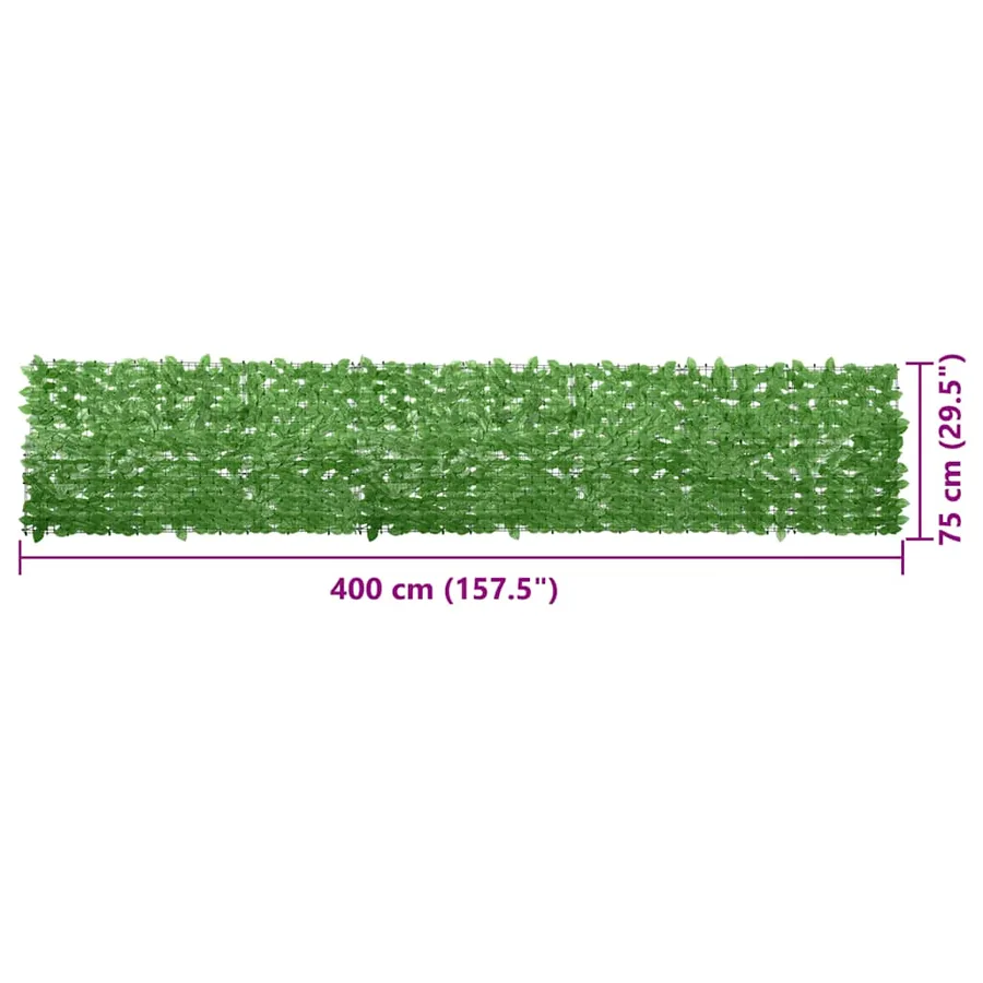 Écran de balcon avec feuilles vert 400x75 cm - 7