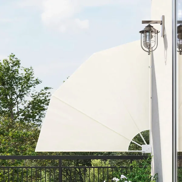 Auvent latéral pliable de balcon Crème 140x140 cm