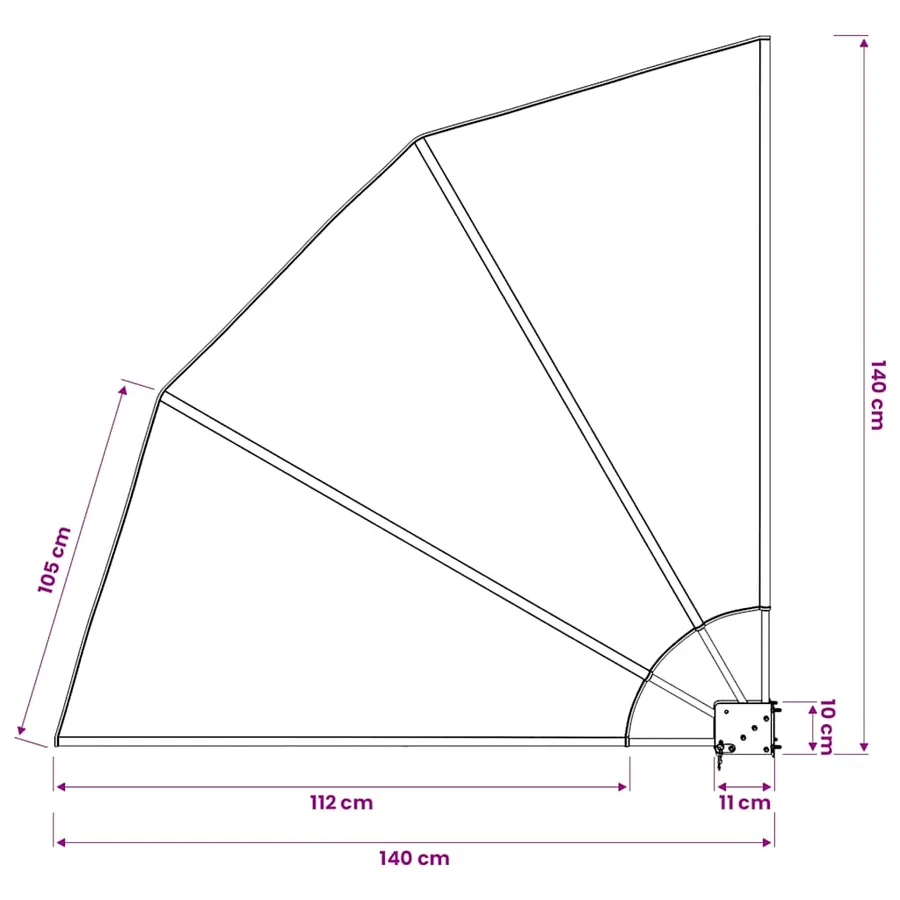 Auvent latéral pliable de balcon Crème 140x140 cm - 10