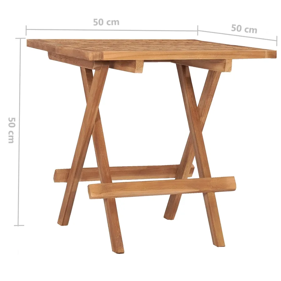 Ensemble à manger d'extérieur pliable avec coussin 3 pcs Teck - 11