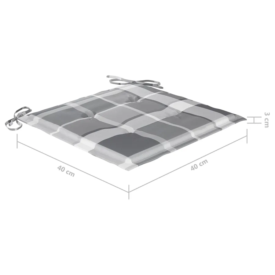 Ensemble à manger d'extérieur pliable avec coussin 3 pcs Teck - 12
