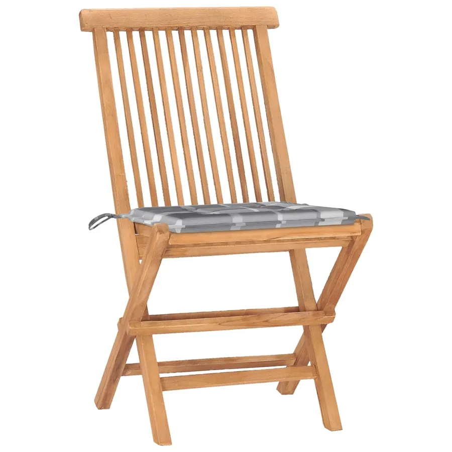 Ensemble à manger d'extérieur pliable avec coussin 3 pcs Teck - 2
