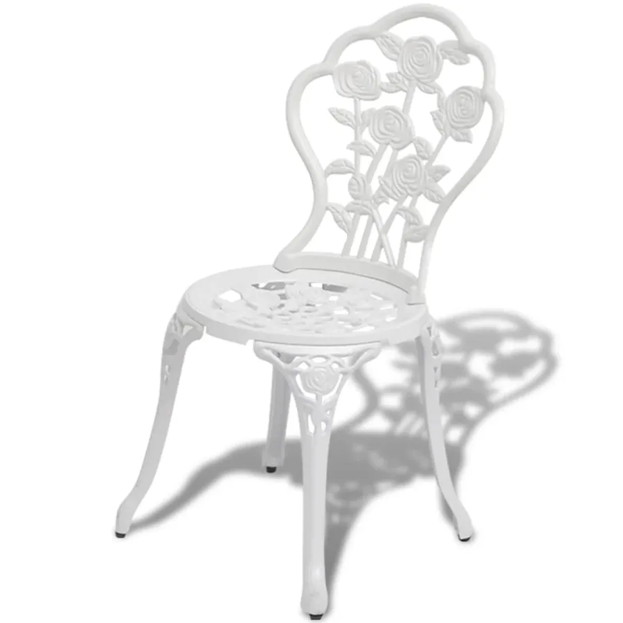 Chaises de bistro lot de 2 Aluminium coulé Blanc - 2