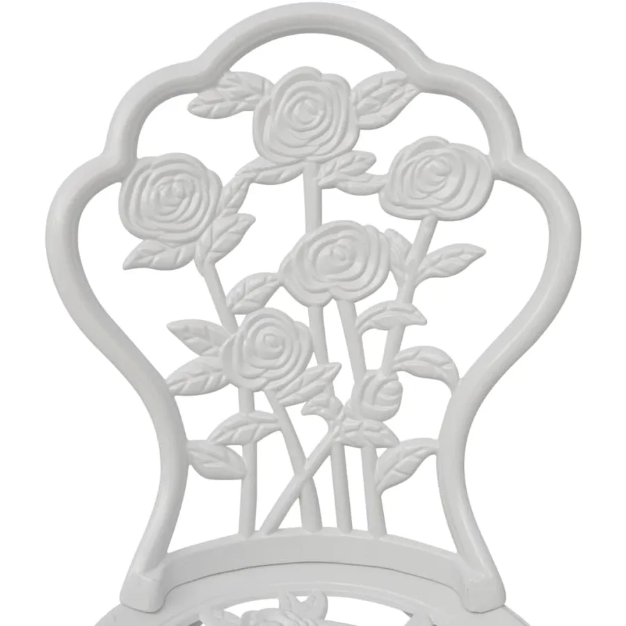 Chaises de bistro lot de 2 Aluminium coulé Blanc - 3