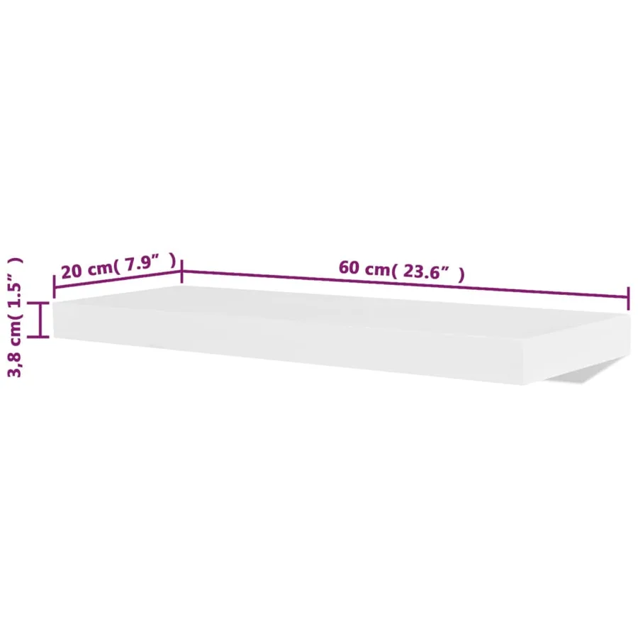 Étagères murales 4 pcs Blanc 60 cm - 5