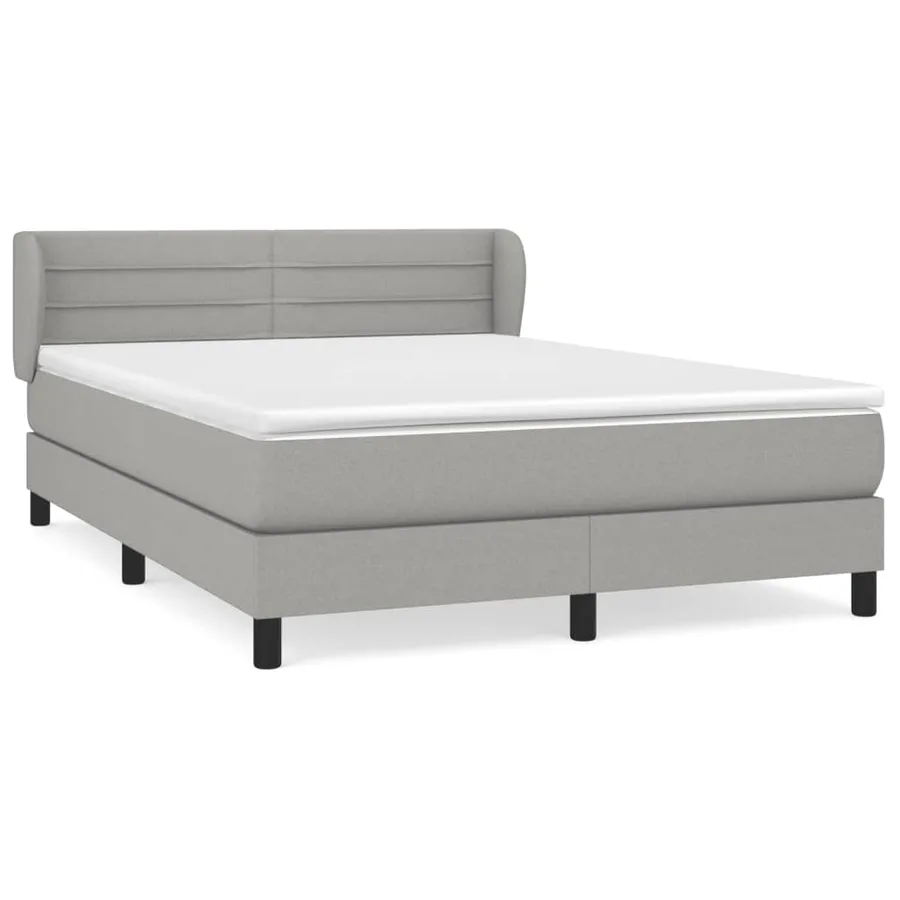 Sommier à lattes de lit avec matelas Gris clair 140x190cm Tissu - 2