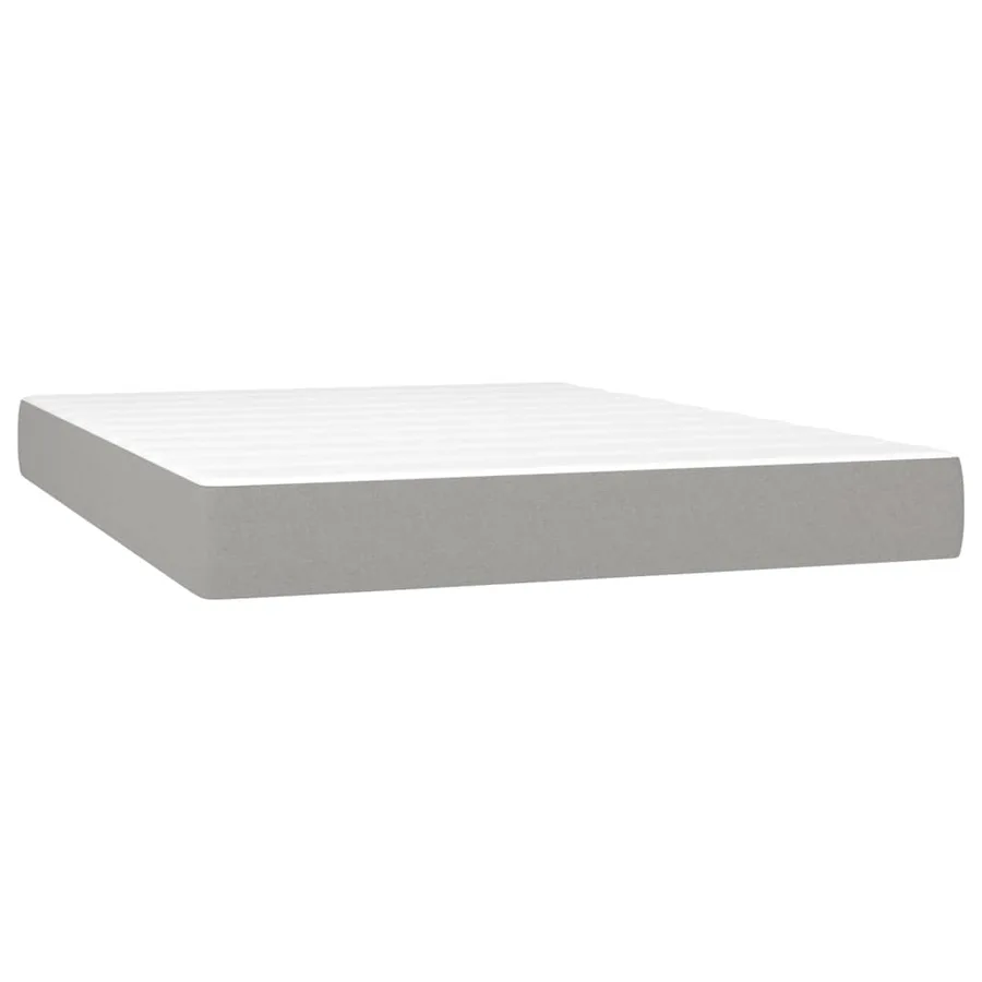 Sommier à lattes de lit avec matelas Gris clair 140x190cm Tissu - 5