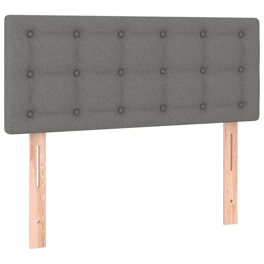 Sommier à lattes de lit avec matelas et LED Gris foncé 90x190cm - 7
