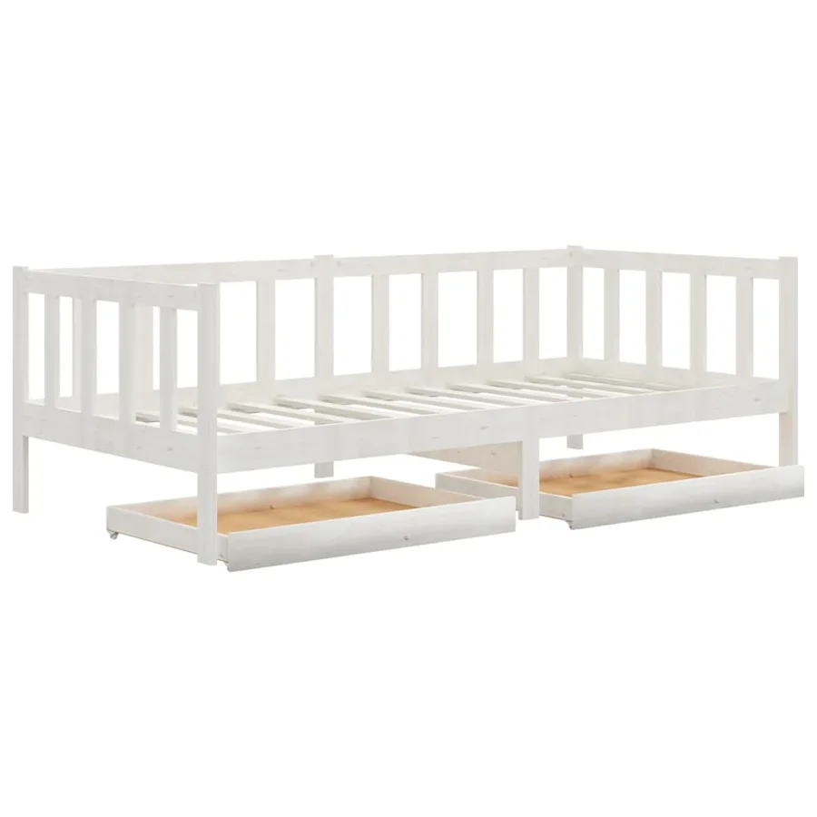 Lit de jour sans matelas avec tiroirs 90x200 cm blanc - 3