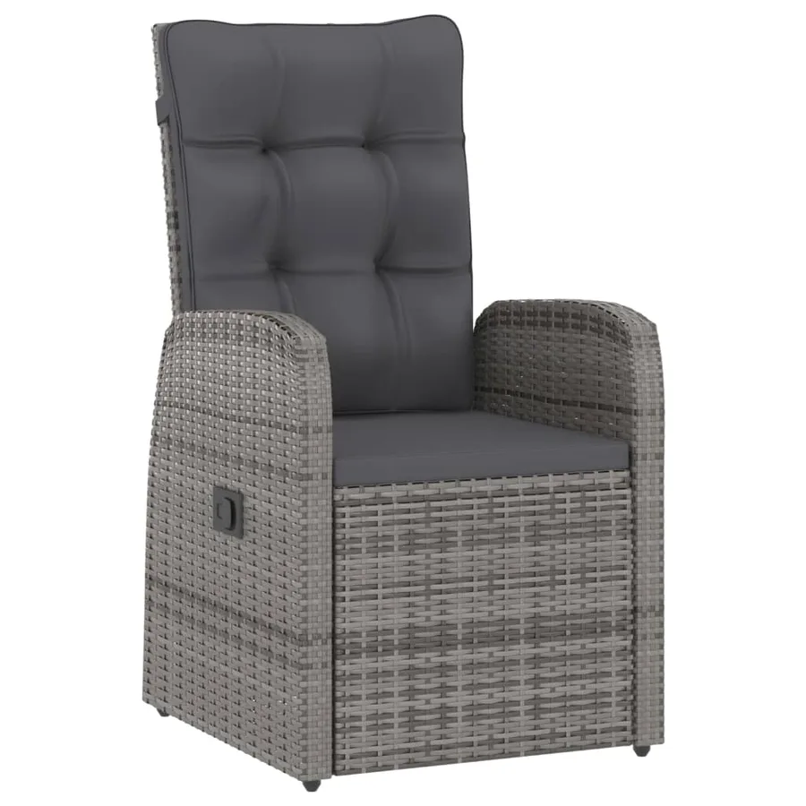 Ensemble à manger d'extérieur 9pcs coussins Résine tressée Gris - 4